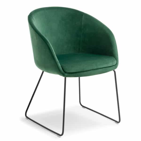 image of green camilla sled chair for offices