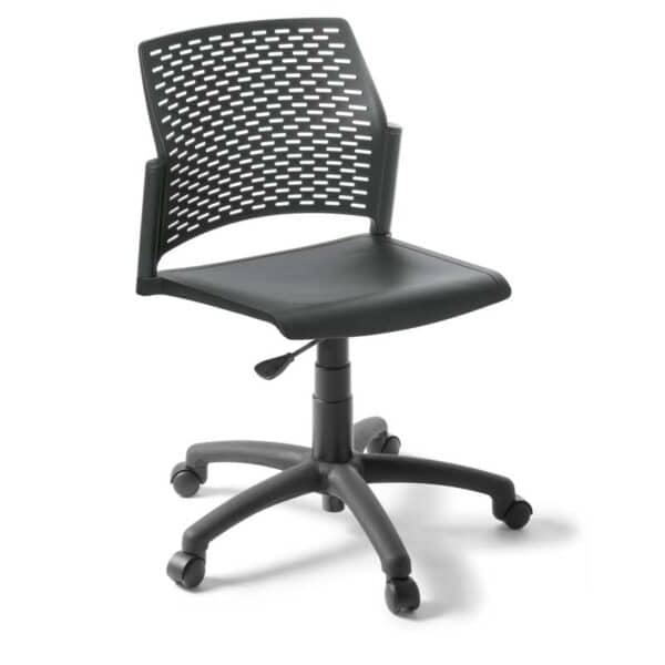 image of black punk castors chair