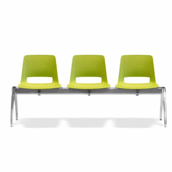 image of green unicore three seater beam chair